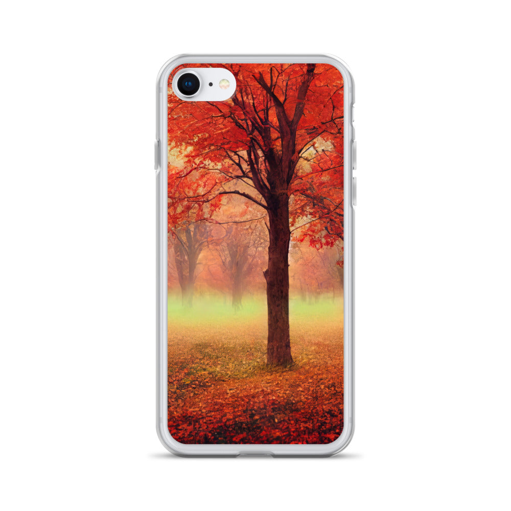 Wald im Herbst - Rote Herbstblätter - iPhone Schutzhülle (durchsichtig) camping xxx iPhone 7/8