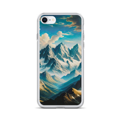 Ein Gemälde von Bergen, das eine epische Atmosphäre ausstrahlt. Kunst der Frührenaissance - iPhone Schutzhülle (durchsichtig) berge xxx yyy zzz iPhone 7/8
