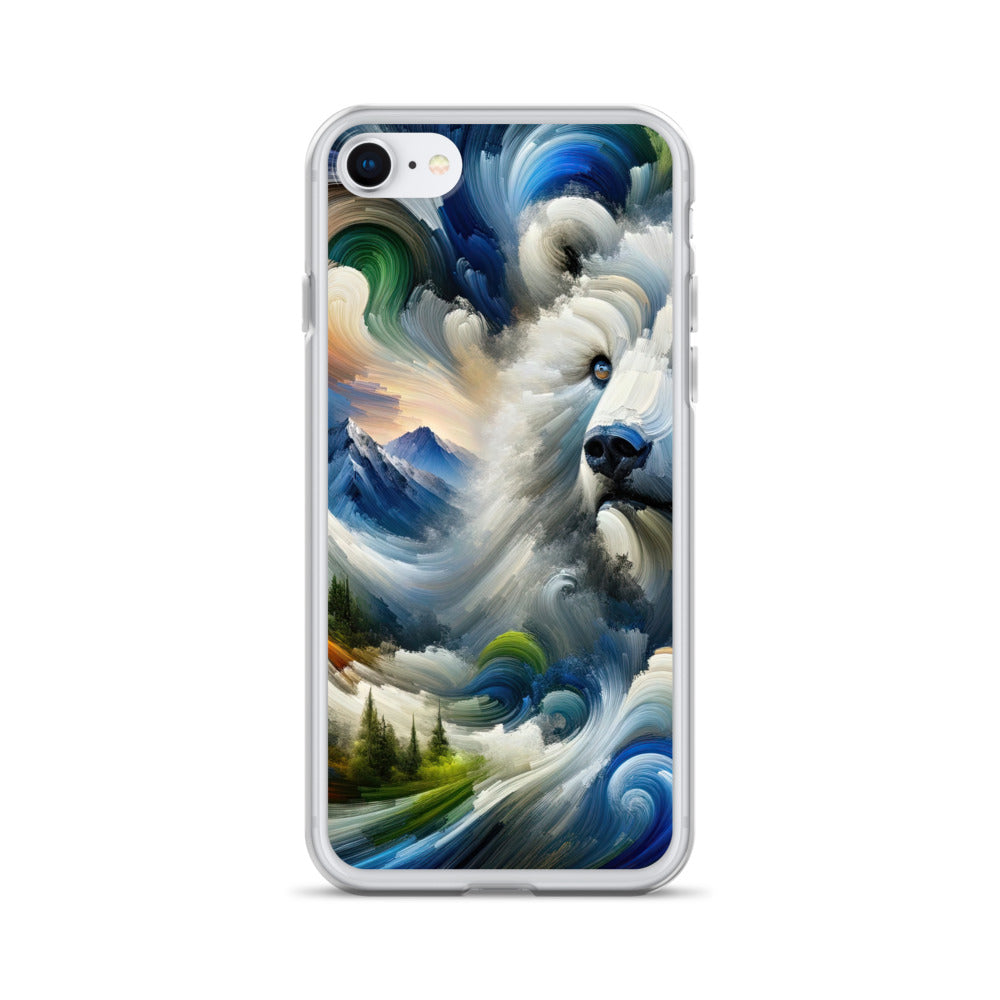 Abstrakte Alpen & Eisbär Kunst in dynamischen Farben - iPhone Schutzhülle (durchsichtig) camping xxx yyy zzz iPhone 7 8