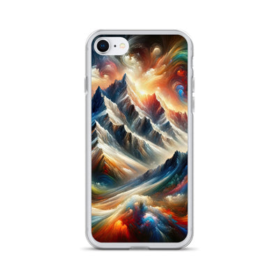 Expressionistische Alpen, Berge: Gemälde mit Farbexplosion - iPhone Schutzhülle (durchsichtig) berge xxx yyy zzz iPhone 7/8