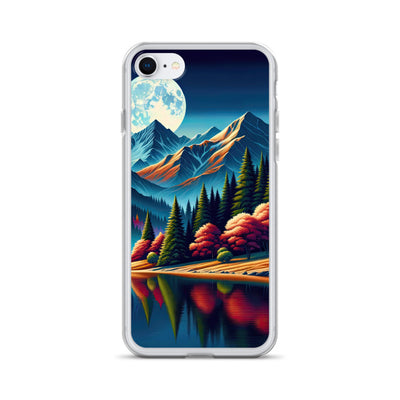 Ruhiger Herbstabend in den Alpen, grün-rote Berge - iPhone Schutzhülle (durchsichtig) berge xxx yyy zzz iPhone 7/8