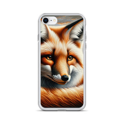 Ölgemälde eines nachdenklichen Fuchses mit weisem Blick - iPhone Schutzhülle (durchsichtig) camping xxx yyy zzz iPhone 7/8