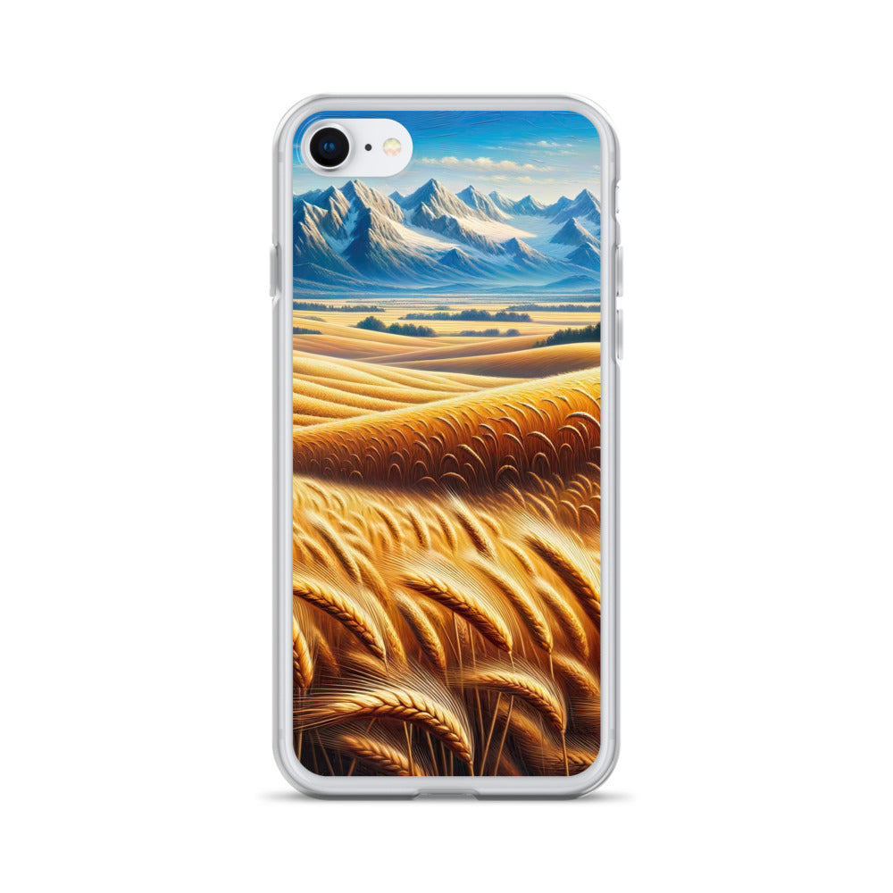 Ölgemälde eines weiten bayerischen Weizenfeldes, golden im Wind (TR) - iPhone Schutzhülle (durchsichtig) xxx yyy zzz iPhone 7 8