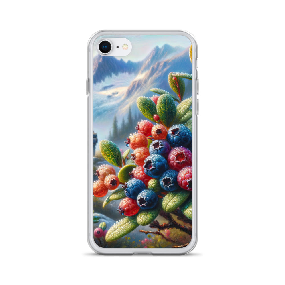 Ölgemälde einer Nahaufnahme von Alpenbeeren in satten Farben und zarten Texturen - iPhone Schutzhülle (durchsichtig) wandern xxx yyy zzz iPhone 7 8
