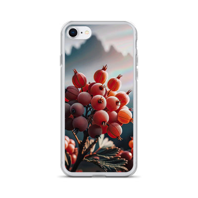 Foto einer Gruppe von Alpenbeeren mit kräftigen Farben und detaillierten Texturen - iPhone Schutzhülle (durchsichtig) berge xxx yyy zzz iPhone 7/8