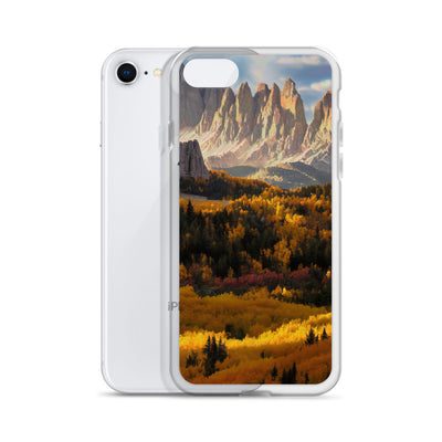 Dolomiten Berge - Malerei - iPhone Schutzhülle (durchsichtig) berge xxx