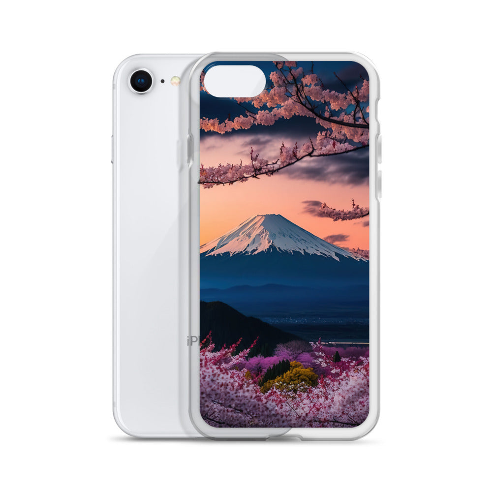 Berg - Pinke Bäume und Blumen - iPhone Schutzhülle (durchsichtig) berge xxx