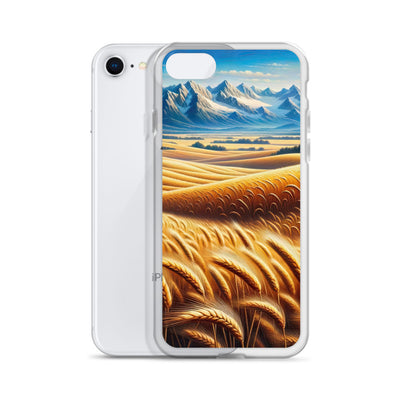 Ölgemälde eines weiten bayerischen Weizenfeldes, golden im Wind (TR) - iPhone Schutzhülle (durchsichtig) xxx yyy zzz