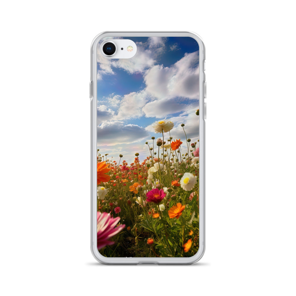 Blumenfeld und Sonnenschein - iPhone Schutzhülle (durchsichtig) camping xxx iPhone SE