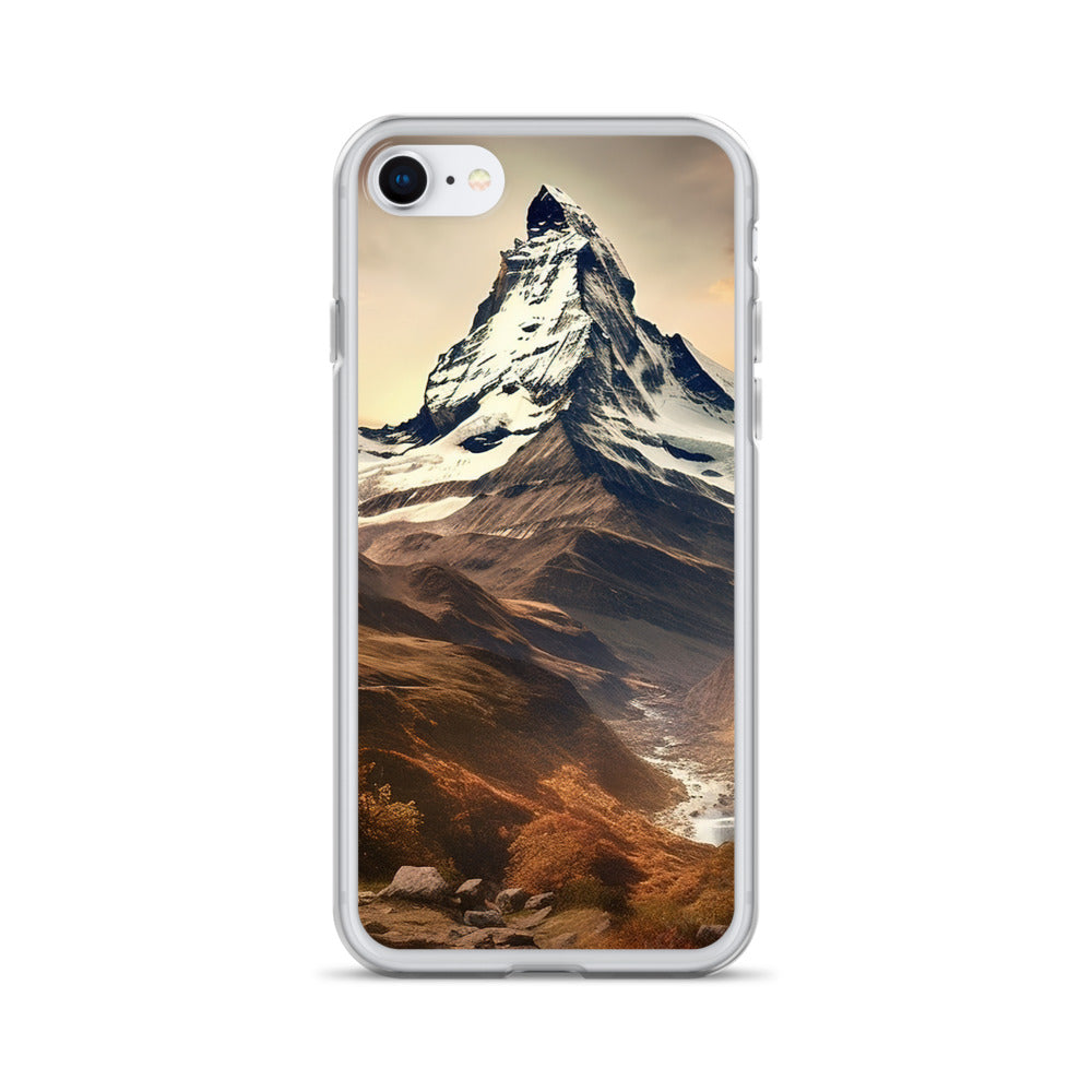 Matterhorn - Epische Malerei - Landschaft - iPhone Schutzhülle (durchsichtig) berge xxx iPhone SE