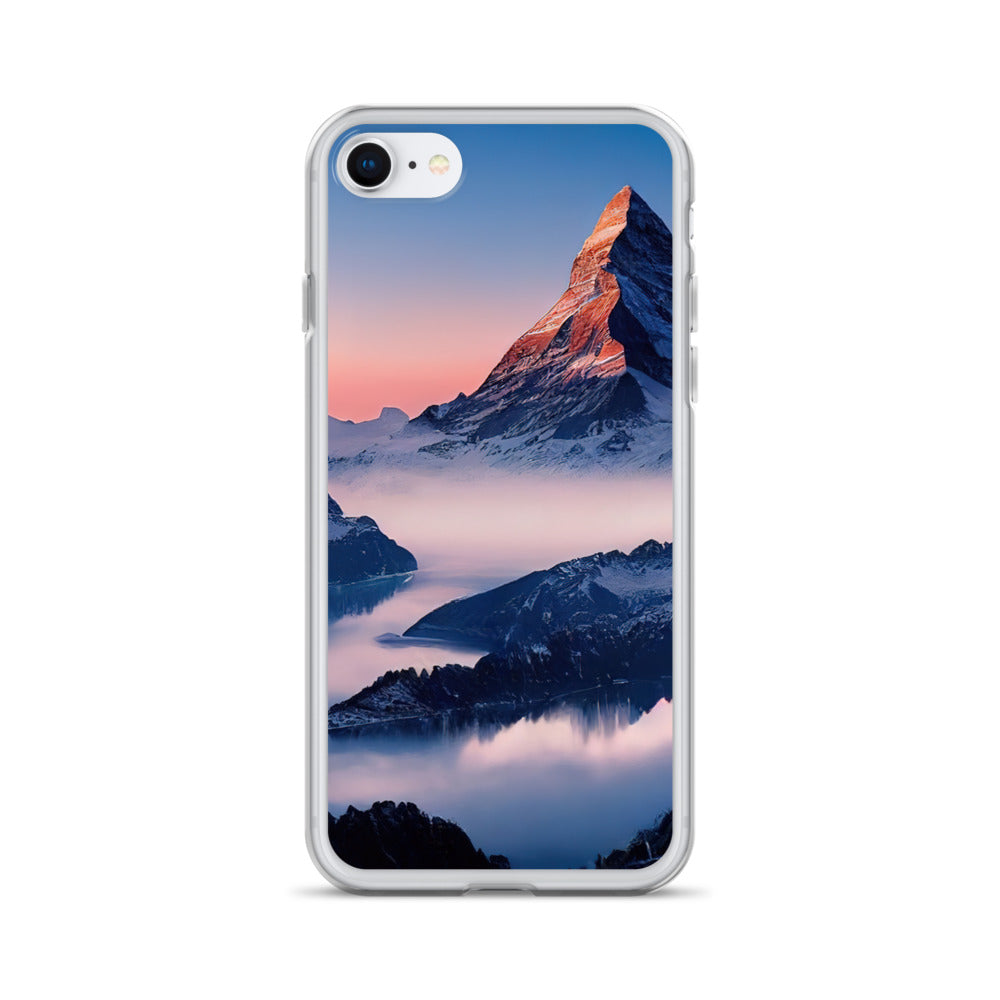 Matternhorn - Nebel - Berglandschaft - Malerei - iPhone Schutzhülle (durchsichtig) berge xxx iPhone SE