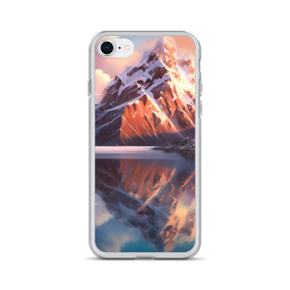 Berg und Bergsee - Landschaftsmalerei - iPhone Schutzhülle (durchsichtig) berge xxx iPhone SE