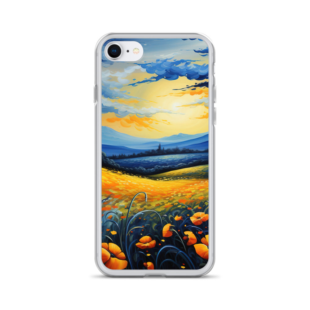 Berglandschaft mit schönen gelben Blumen - Landschaftsmalerei - iPhone Schutzhülle (durchsichtig) berge xxx iPhone SE