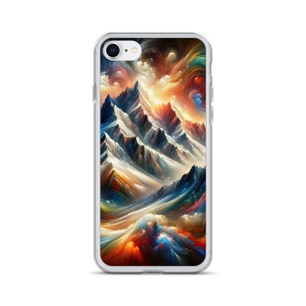 Expressionistische Alpen, Berge: Gemälde mit Farbexplosion - iPhone Schutzhülle (durchsichtig) berge xxx yyy zzz iPhone SE