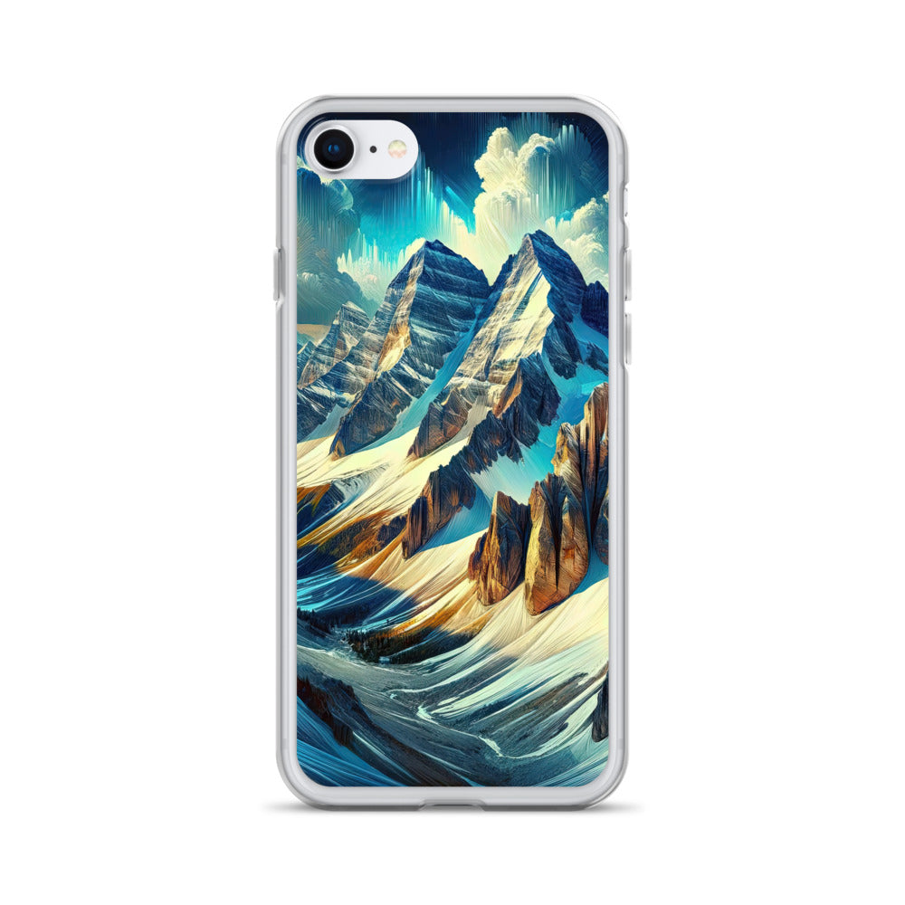 Majestätische Alpen in zufällig ausgewähltem Kunststil - iPhone Schutzhülle (durchsichtig) berge xxx yyy zzz iPhone SE
