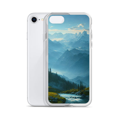 Gebirge, Wald und Bach - iPhone Schutzhülle (durchsichtig) berge xxx