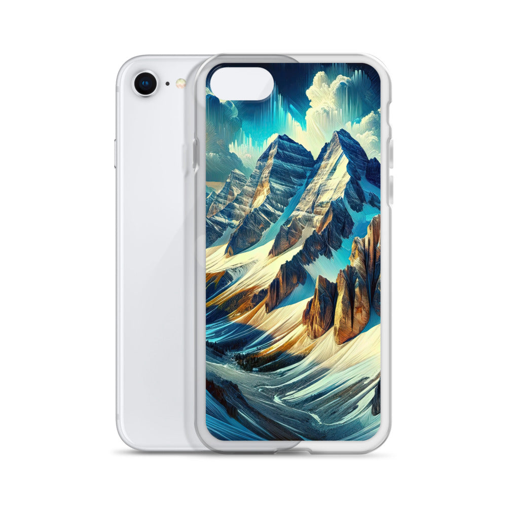 Majestätische Alpen in zufällig ausgewähltem Kunststil - iPhone Schutzhülle (durchsichtig) berge xxx yyy zzz