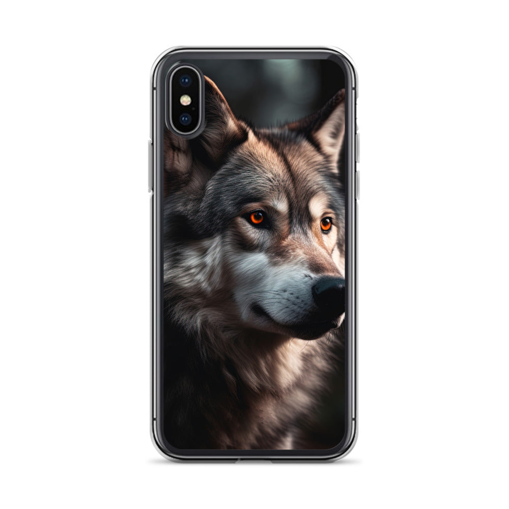 Wolf Porträt - Fotorealistische Malerei - iPhone Schutzhülle (durchsichtig) camping xxx iPhone X XS