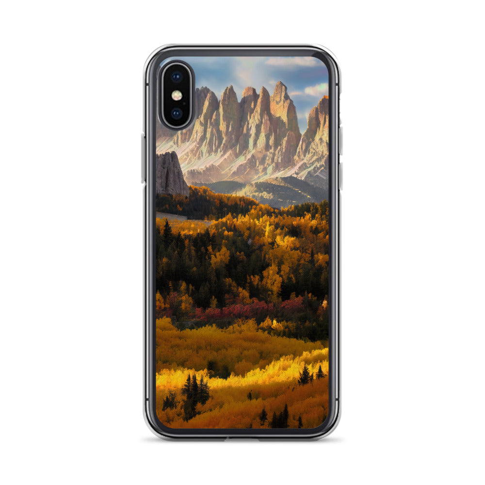 Dolomiten Berge - Malerei - iPhone Schutzhülle (durchsichtig) berge xxx iPhone X XS
