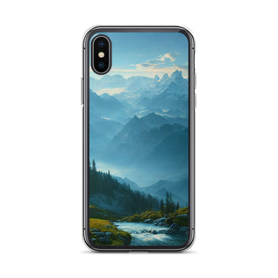 Gebirge, Wald und Bach - iPhone Schutzhülle (durchsichtig) berge xxx iPhone X XS
