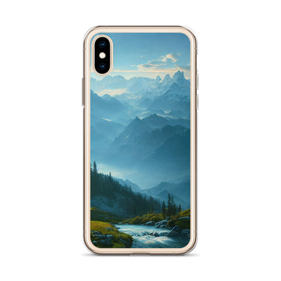 Gebirge, Wald und Bach - iPhone Schutzhülle (durchsichtig) berge xxx