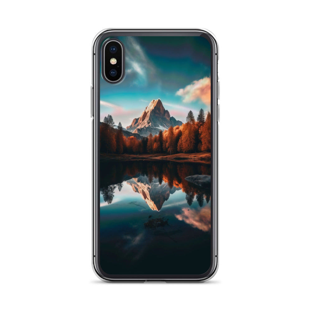Bergsee, Berg und Bäume - Foto - iPhone Schutzhülle (durchsichtig) berge xxx iPhone X XS