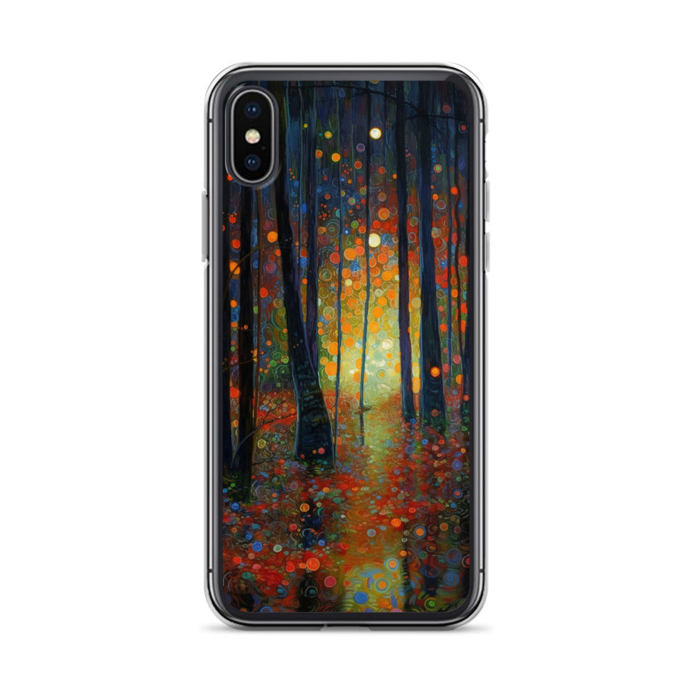 Wald voller Bäume - Herbstliche Stimmung - Malerei - iPhone Schutzhülle (durchsichtig) camping xxx iPhone X/XS