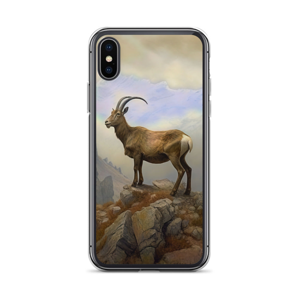 Steinbock am Berg - Wunderschöne Malerei - iPhone Schutzhülle (durchsichtig) berge xxx iPhone X XS