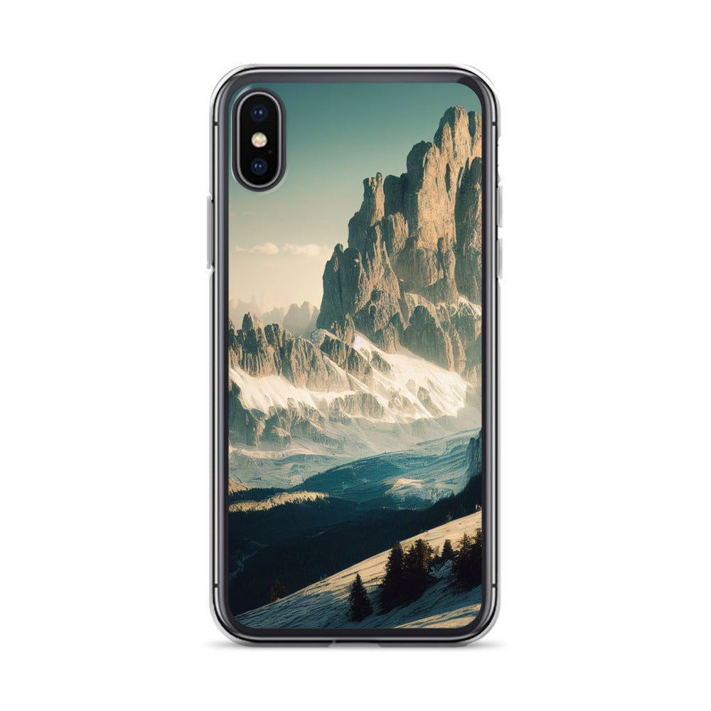 Dolomiten - Landschaftsmalerei - iPhone Schutzhülle (durchsichtig) berge xxx iPhone X XS