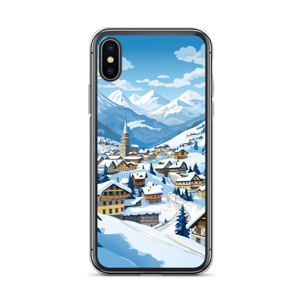 Kitzbühl - Berge und Schnee - Landschaftsmalerei - iPhone Schutzhülle (durchsichtig) ski xxx iPhone X XS