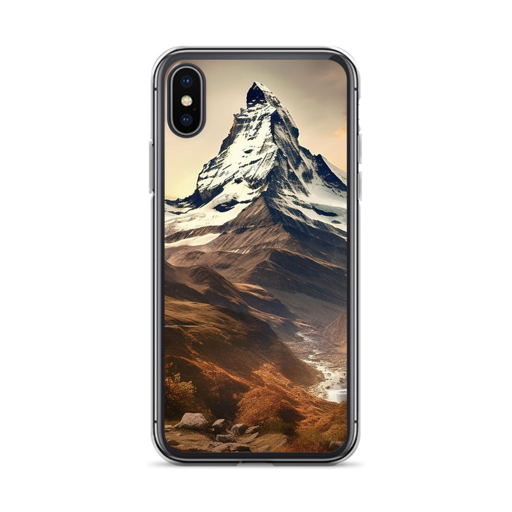 Matterhorn - Epische Malerei - Landschaft - iPhone Schutzhülle (durchsichtig) berge xxx iPhone X XS