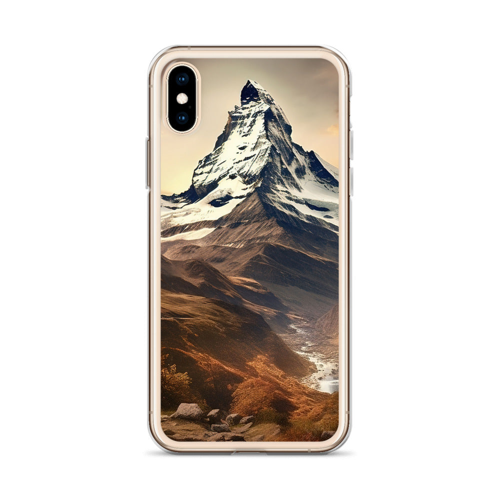 Matterhorn - Epische Malerei - Landschaft - iPhone Schutzhülle (durchsichtig) berge xxx