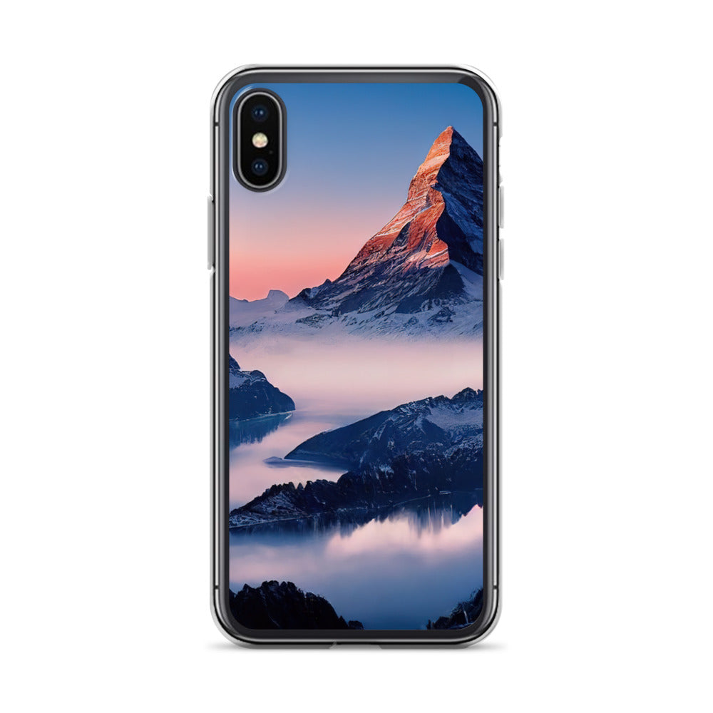 Matternhorn - Nebel - Berglandschaft - Malerei - iPhone Schutzhülle (durchsichtig) berge xxx iPhone X XS