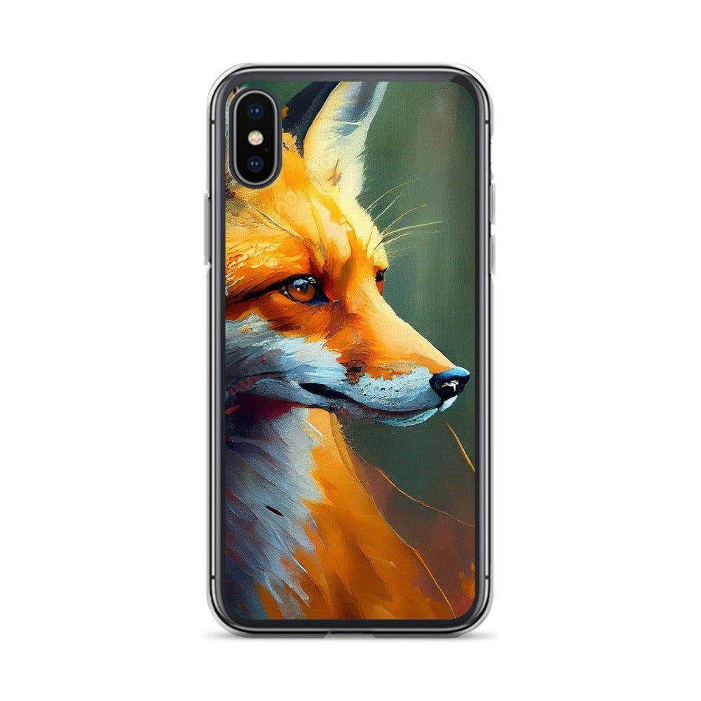 Fuchs - Ölmalerei - Schönes Kunstwerk - iPhone Schutzhülle (durchsichtig) camping xxx iPhone X XS