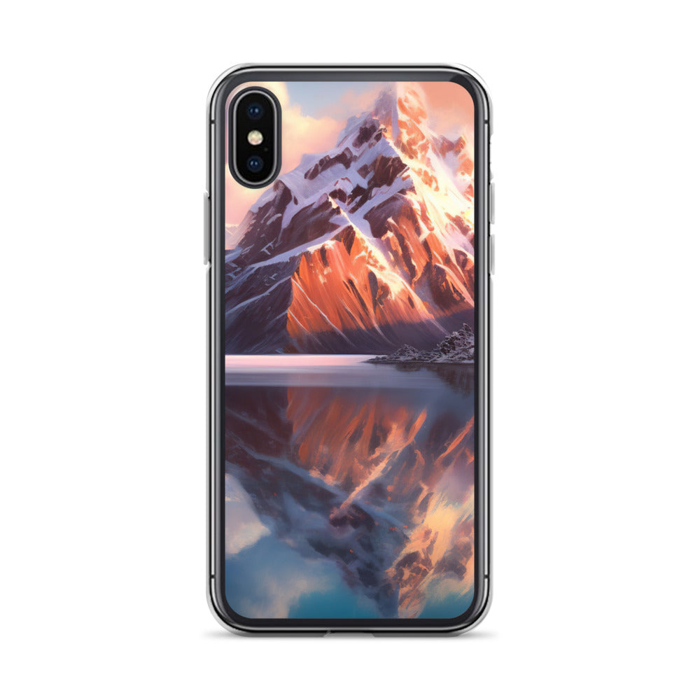 Berg und Bergsee - Landschaftsmalerei - iPhone Schutzhülle (durchsichtig) berge xxx iPhone X XS