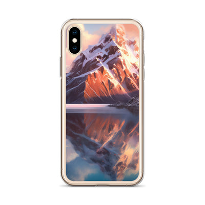 Berg und Bergsee - Landschaftsmalerei - iPhone Schutzhülle (durchsichtig) berge xxx