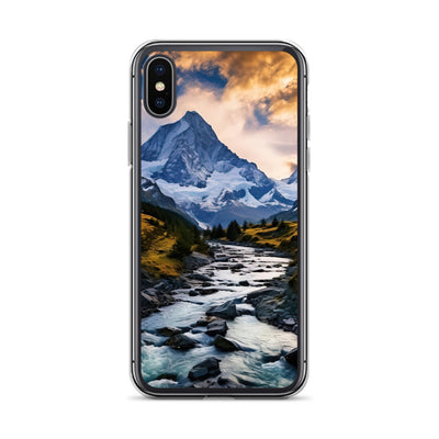 Berge und steiniger Bach - Epische Stimmung - iPhone Schutzhülle (durchsichtig) berge xxx iPhone X XS