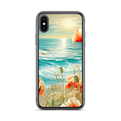 Blumen, Meer und Sonne - Malerei - iPhone Schutzhülle (durchsichtig) camping xxx iPhone X XS