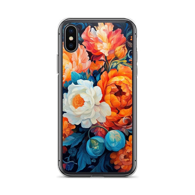 Bunte Blumen - Schöne Malerei - iPhone Schutzhülle (durchsichtig) camping xxx iPhone X XS
