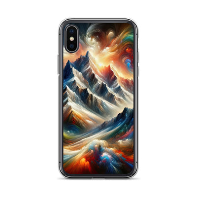 Expressionistische Alpen, Berge: Gemälde mit Farbexplosion - iPhone Schutzhülle (durchsichtig) berge xxx yyy zzz iPhone X XS