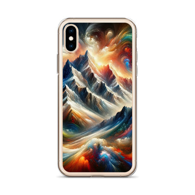Expressionistische Alpen, Berge: Gemälde mit Farbexplosion - iPhone Schutzhülle (durchsichtig) berge xxx yyy zzz