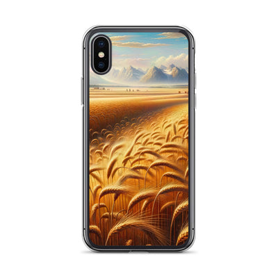Ölgemälde eines bayerischen Weizenfeldes, endlose goldene Halme (TR) - iPhone Schutzhülle (durchsichtig) xxx yyy zzz iPhone X XS