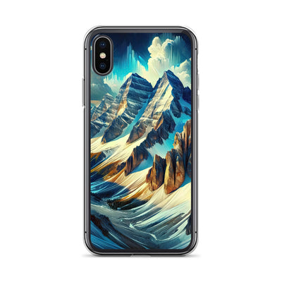 Majestätische Alpen in zufällig ausgewähltem Kunststil - iPhone Schutzhülle (durchsichtig) berge xxx yyy zzz iPhone X XS