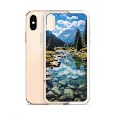 Österreichische Alpen und steiniger Bach - iPhone Schutzhülle (durchsichtig) berge xxx