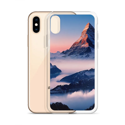 Matternhorn - Nebel - Berglandschaft - Malerei - iPhone Schutzhülle (durchsichtig) berge xxx