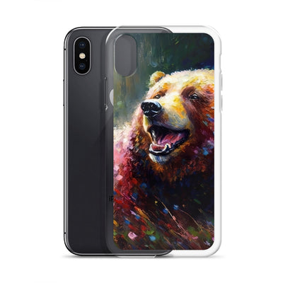 Süßer Bär - Ölmalerei - iPhone Schutzhülle (durchsichtig) camping xxx
