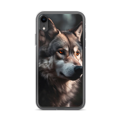 Wolf Porträt - Fotorealistische Malerei - iPhone Schutzhülle (durchsichtig) camping xxx iPhone XR