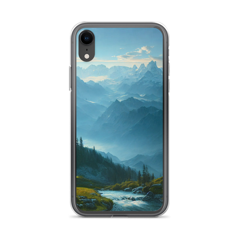 Gebirge, Wald und Bach - iPhone Schutzhülle (durchsichtig) berge xxx iPhone XR