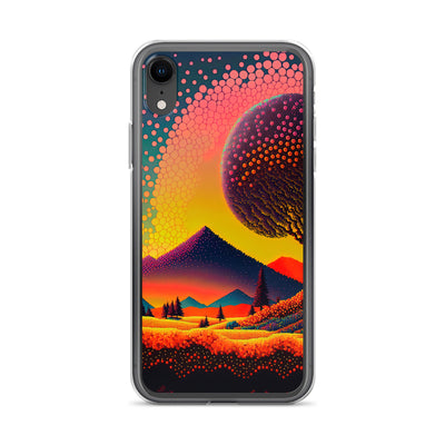 Berge und warme Farben - Punktkunst - iPhone Schutzhülle (durchsichtig) berge xxx iPhone XR
