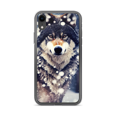 Wolf im Schnee - Episches Foto - iPhone Schutzhülle (durchsichtig) camping xxx iPhone XR